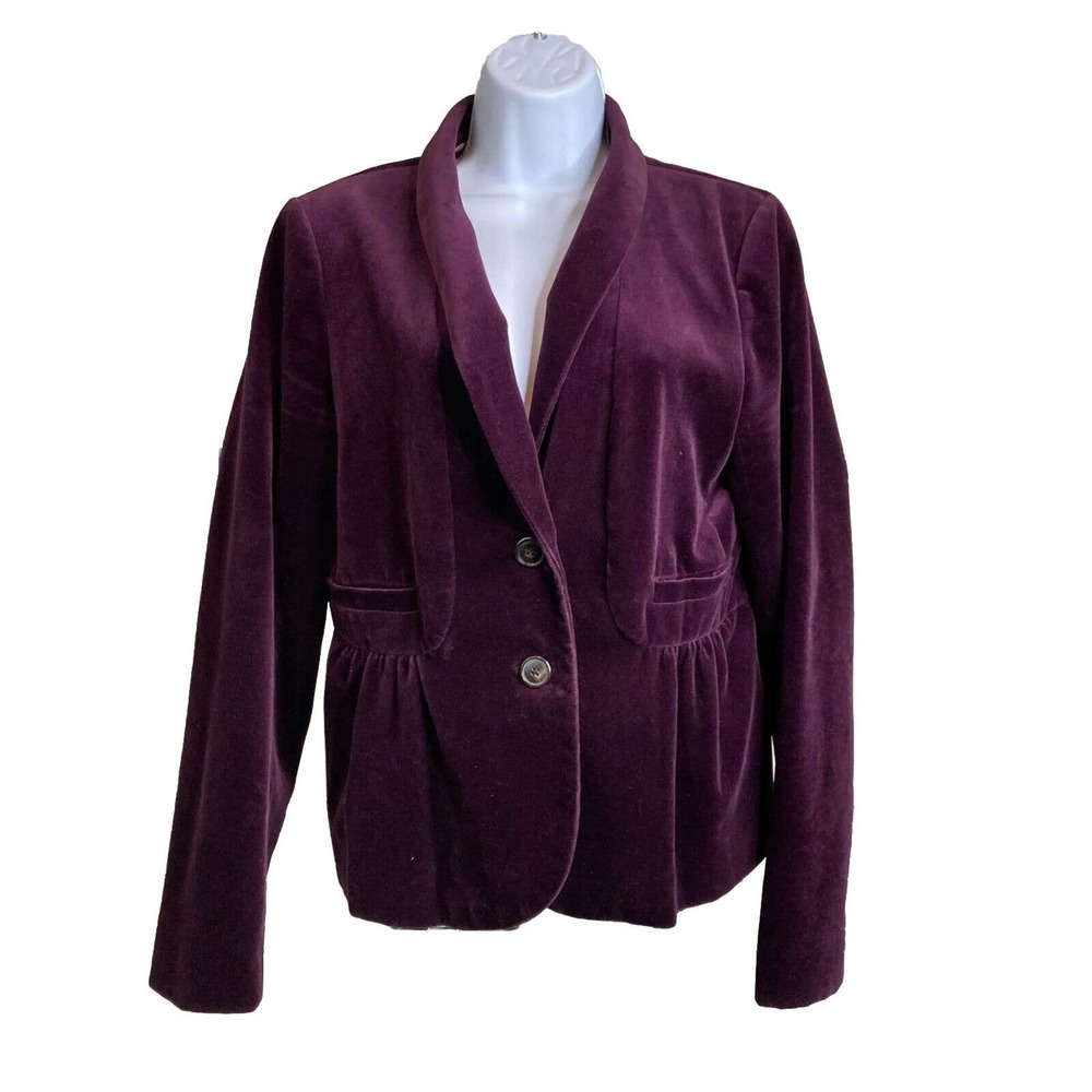 J. Crew Factory Purple Velvet Blazer